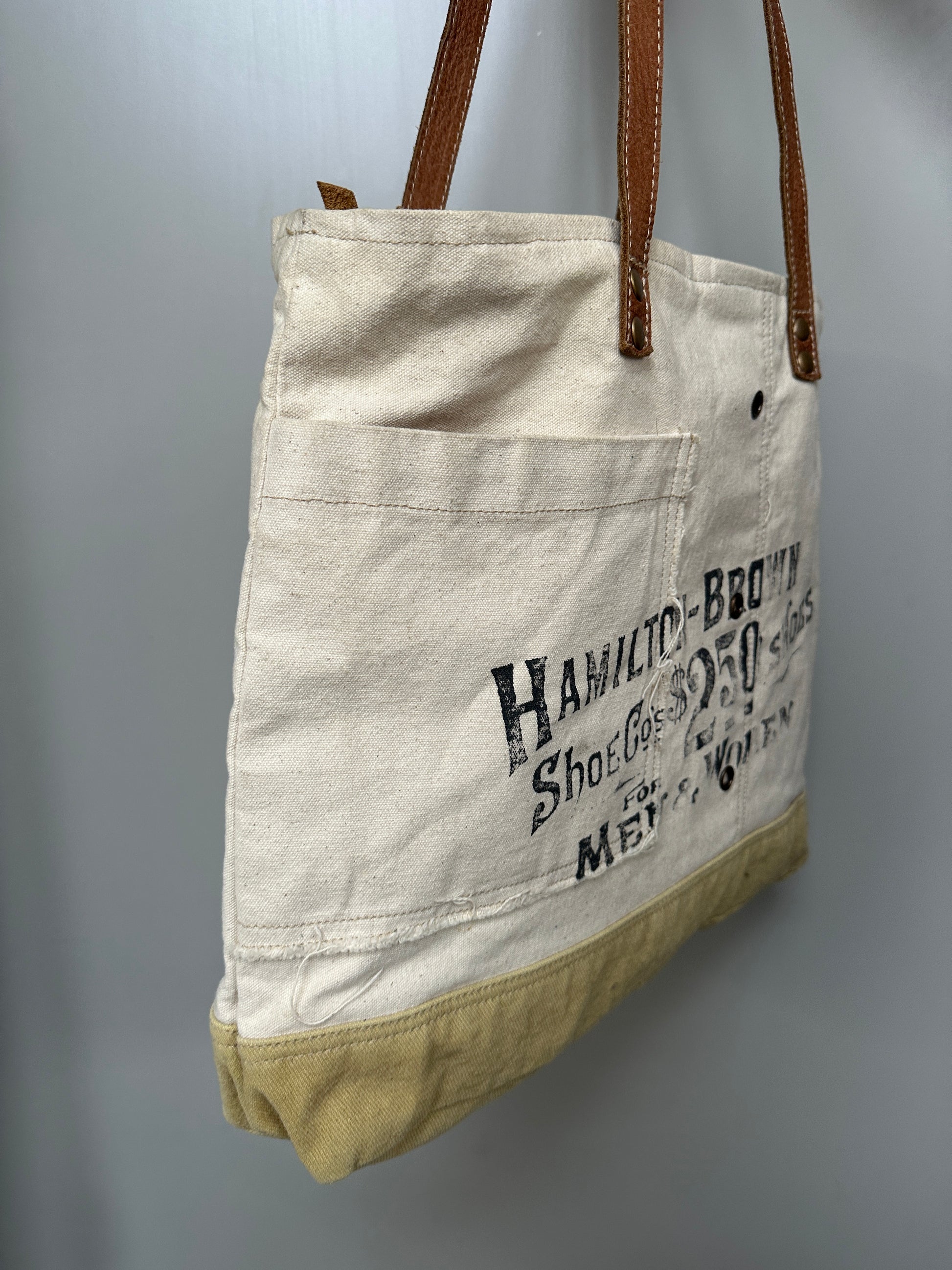 TOTE BAG WITH LEATHER STRAPS