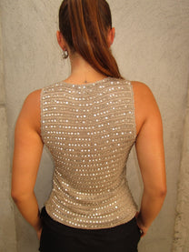LIGHT BROWN SEQUIN TOP