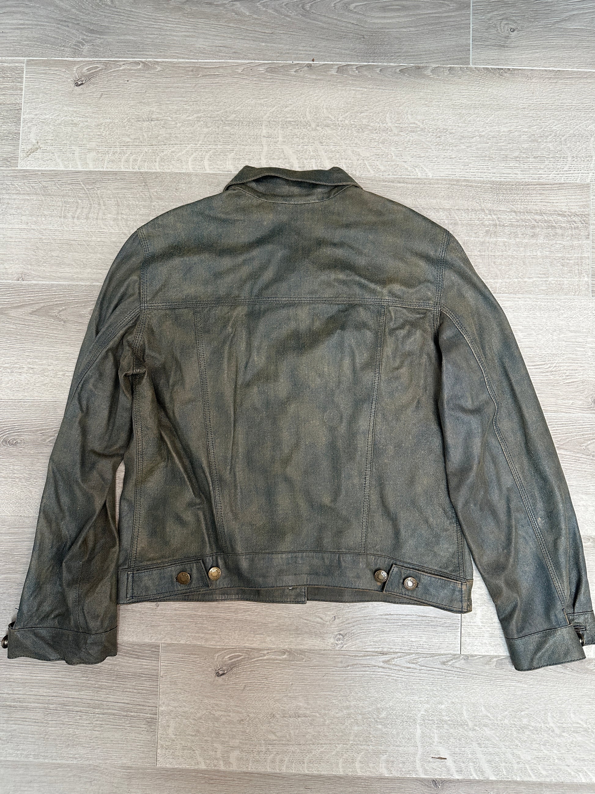 BLUE/BROWN LEATHER JACKET