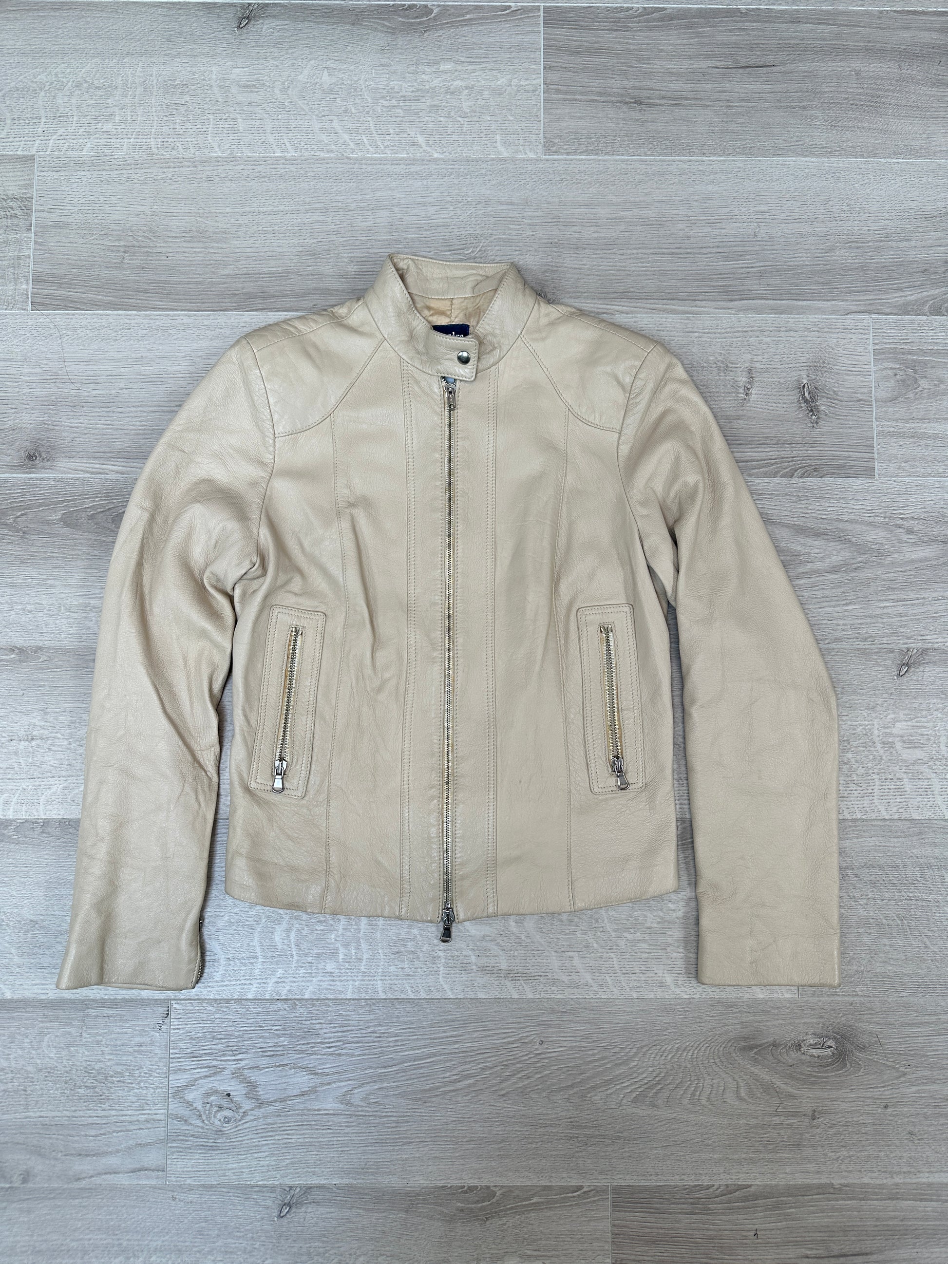 CREAM LEATHER JACKET