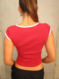 RED TOP WITH WHITE TRIM