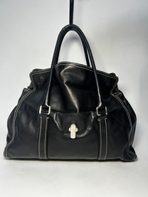 PRADA LEATHER FLAP SHOULDER BAG