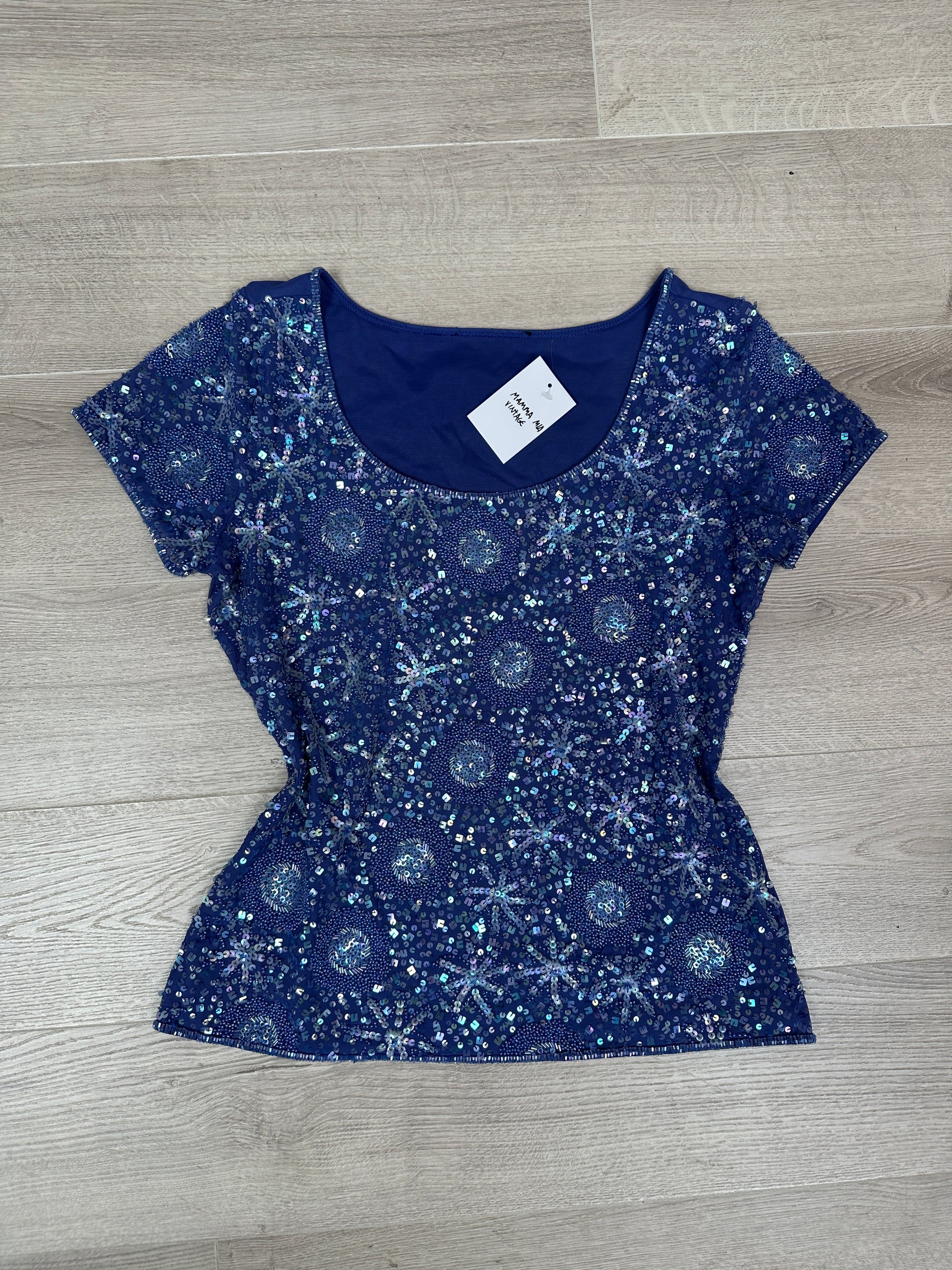 BLUE SEQUIN T-SHIRT