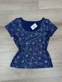 BLUE SEQUIN T-SHIRT