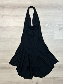 BLACK HALTER DRESS