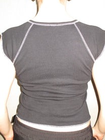 BLACK T-SHIRT WITH WRITING