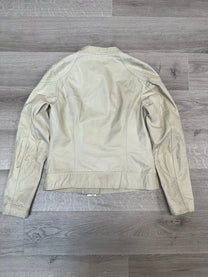 CREAM LEATHER JACKET