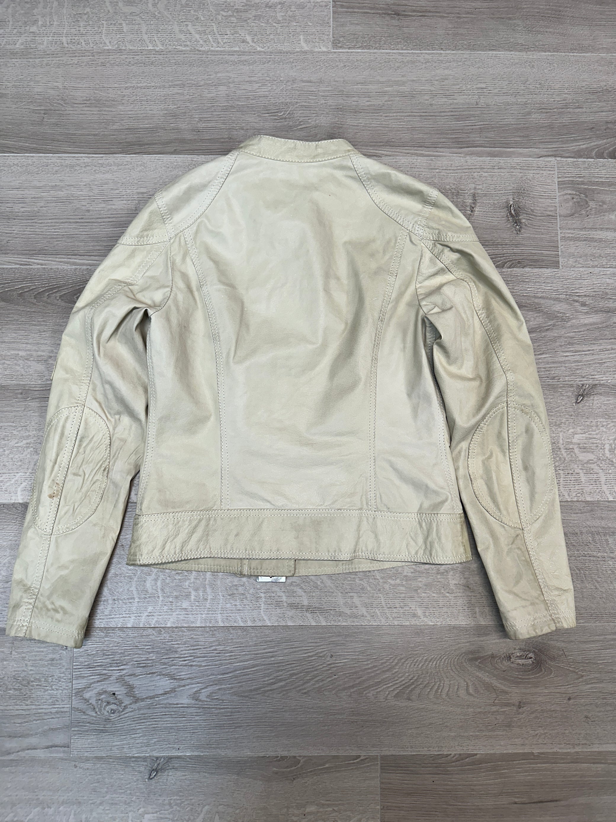 CREAM LEATHER JACKET