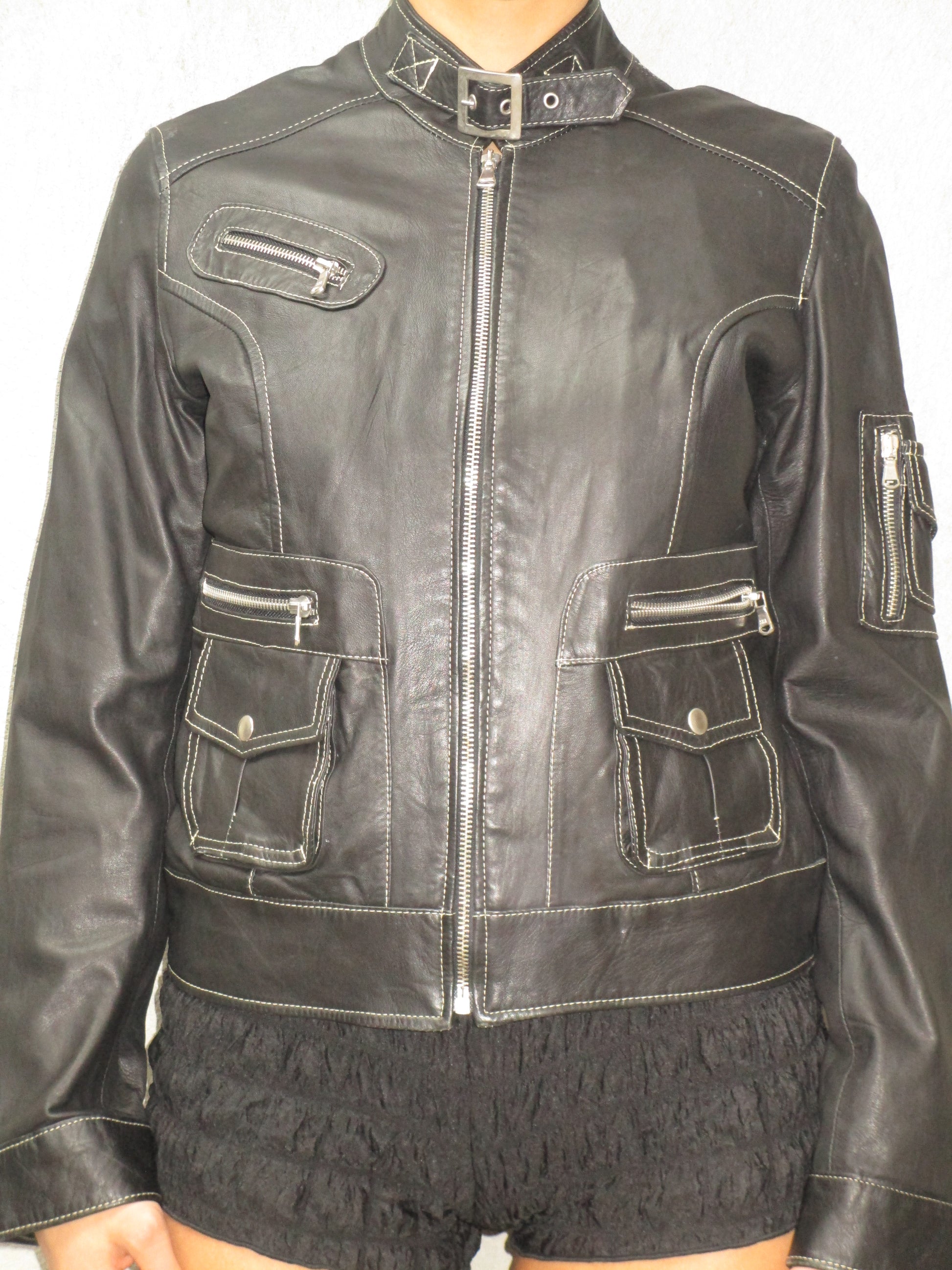 Black leather jacket
