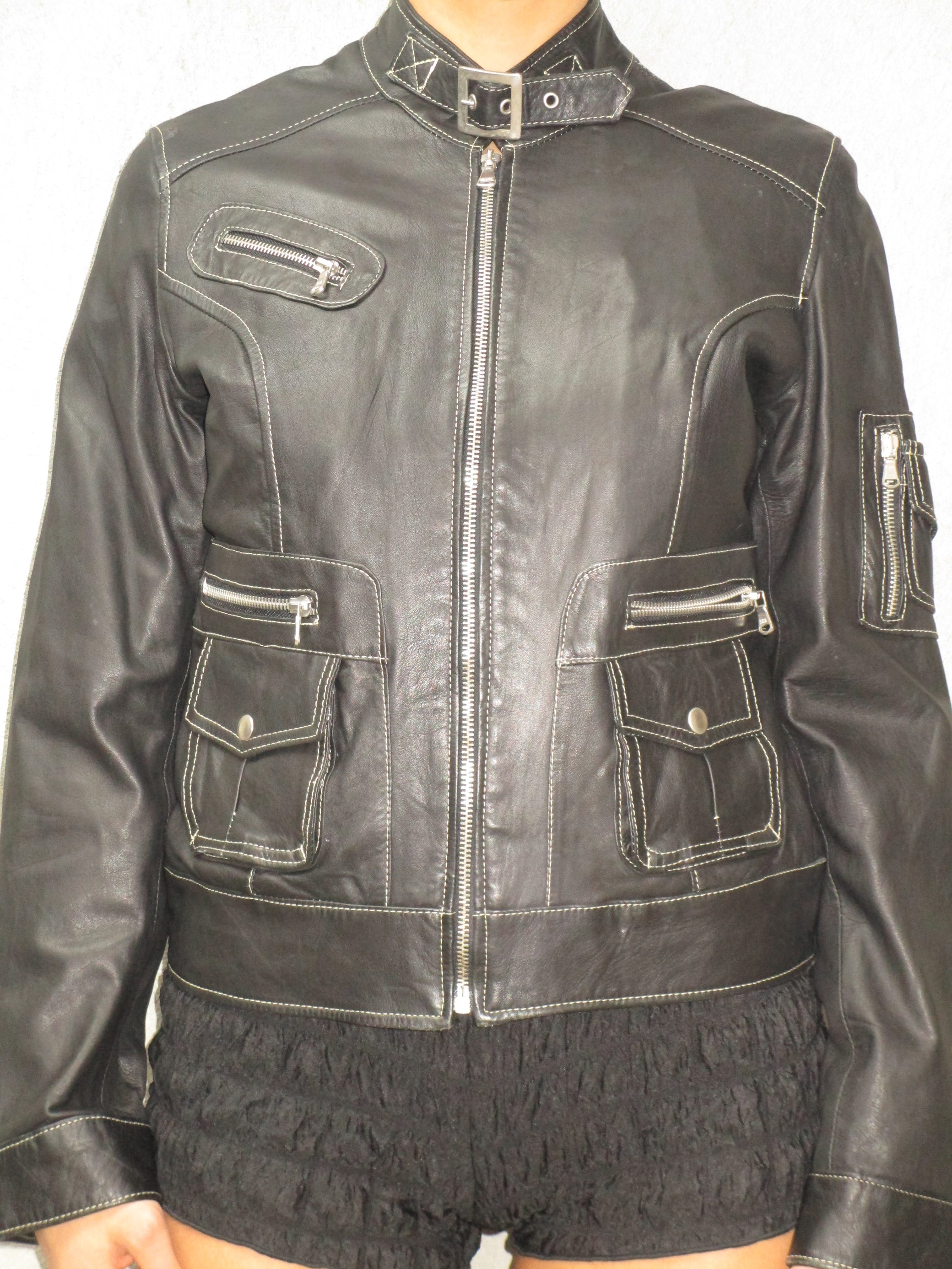 Black leather jacket