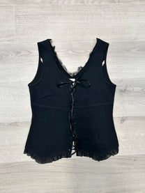 BLACK TOP WITH LACE DETAIL