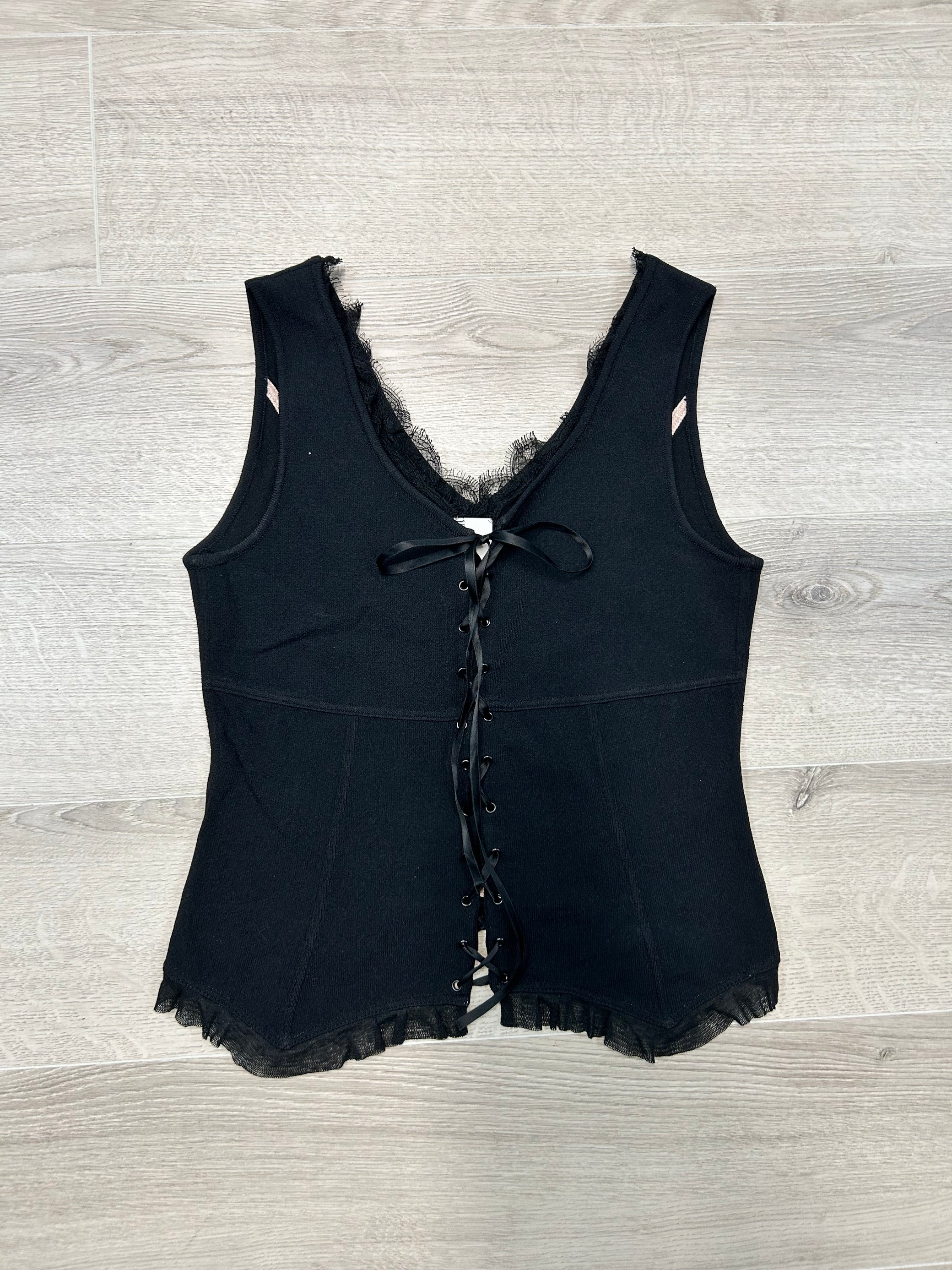 BLACK TOP WITH LACE DETAIL