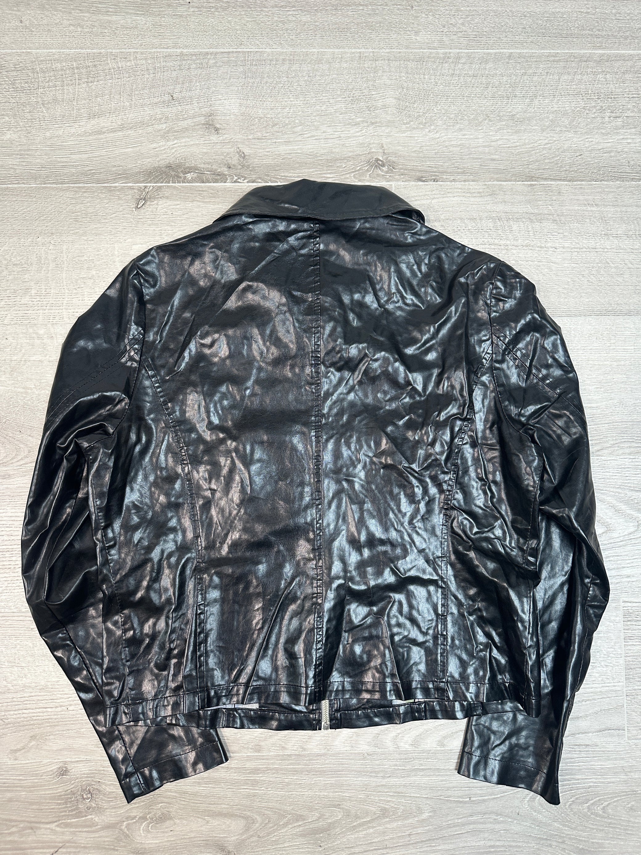 BLACK FAUX LEATHER JACKET