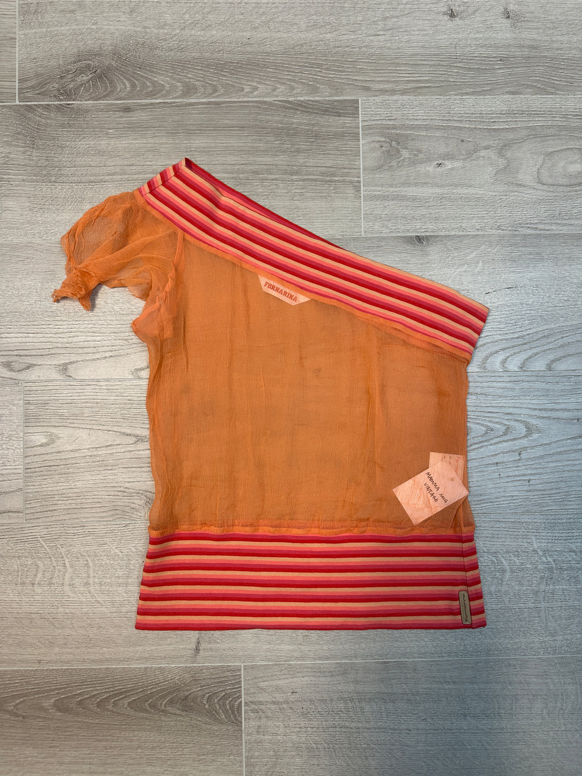 ORANGE MESH ONE SHOLDER TOP