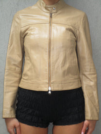 Cream leather jacket