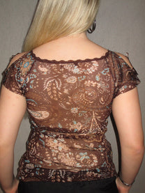 BROWN FLOWER SHIRT