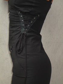 Black dress with tie details
