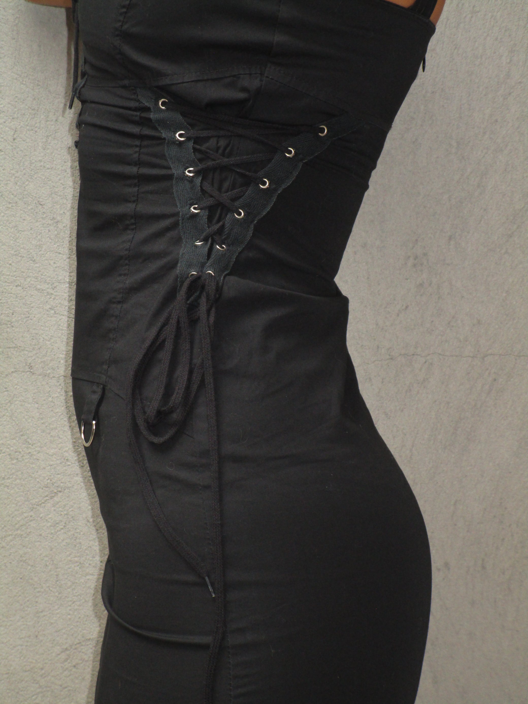 Black dress with tie details