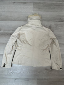 CREAM JACKET WITH FUR COLLAR