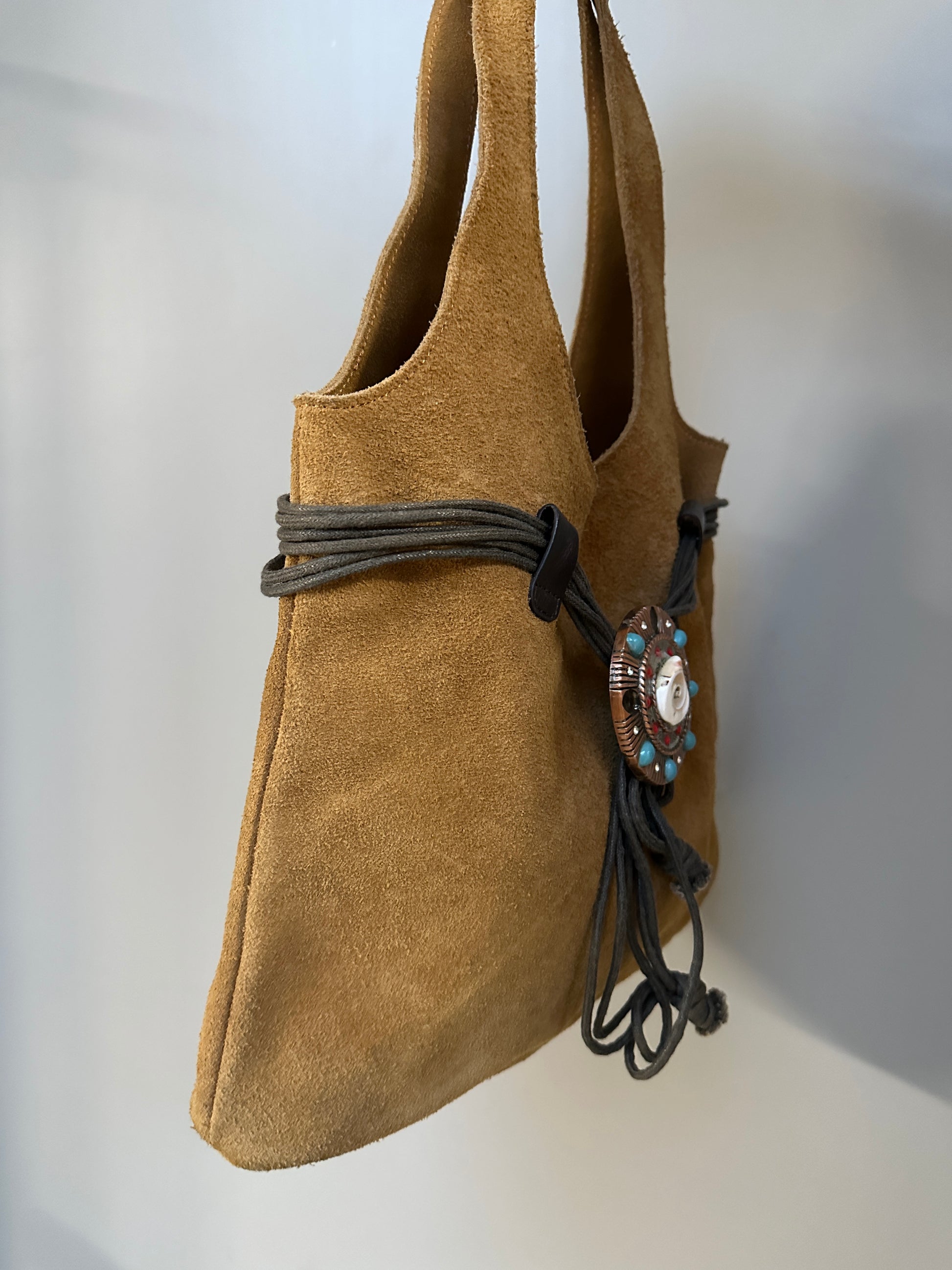BROWN SUEDE LEATHER BAG