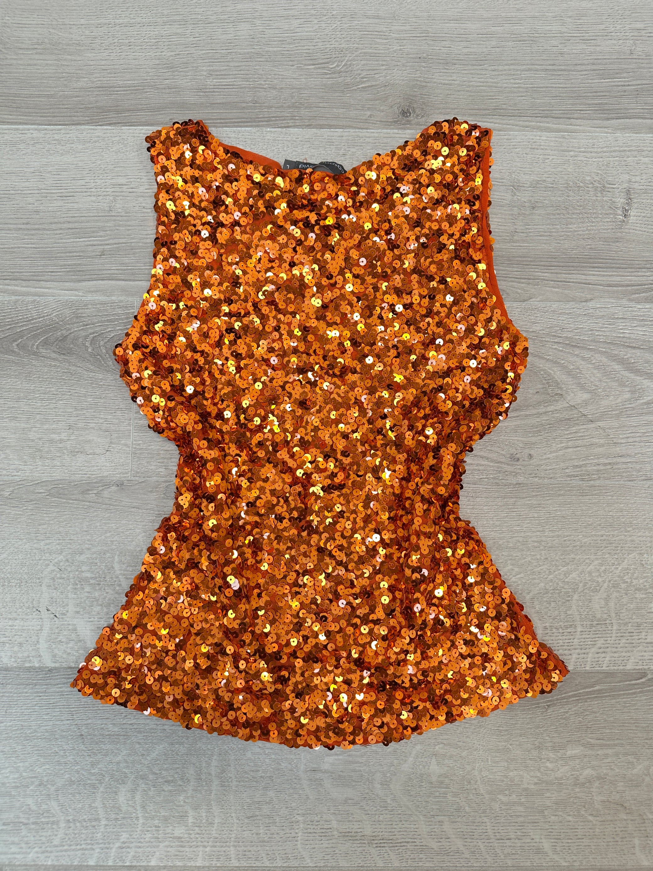 ORANGE SEQUIN TOP