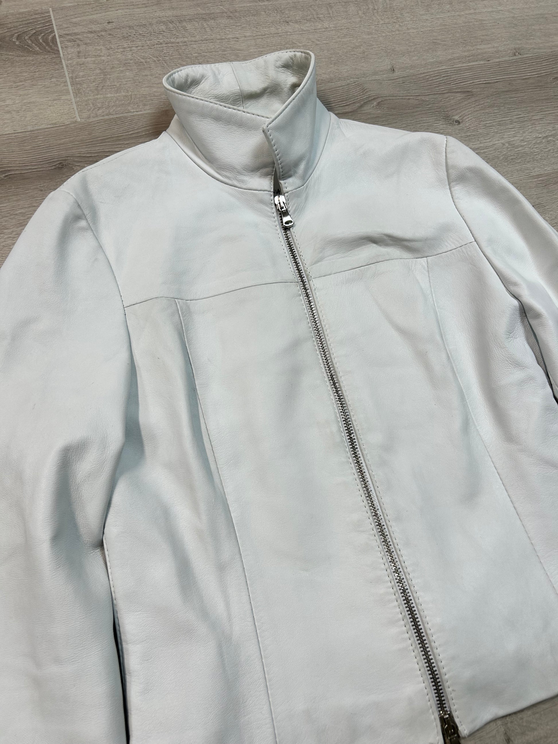 WHITE LEATHER JACKET