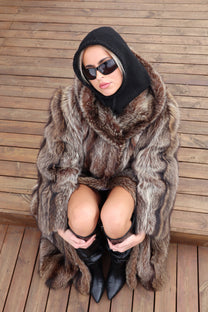 BROWN FUR COAT