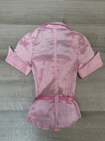 PINK T-SHIRT WITH WAIST BELT
