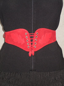 Red leather belt