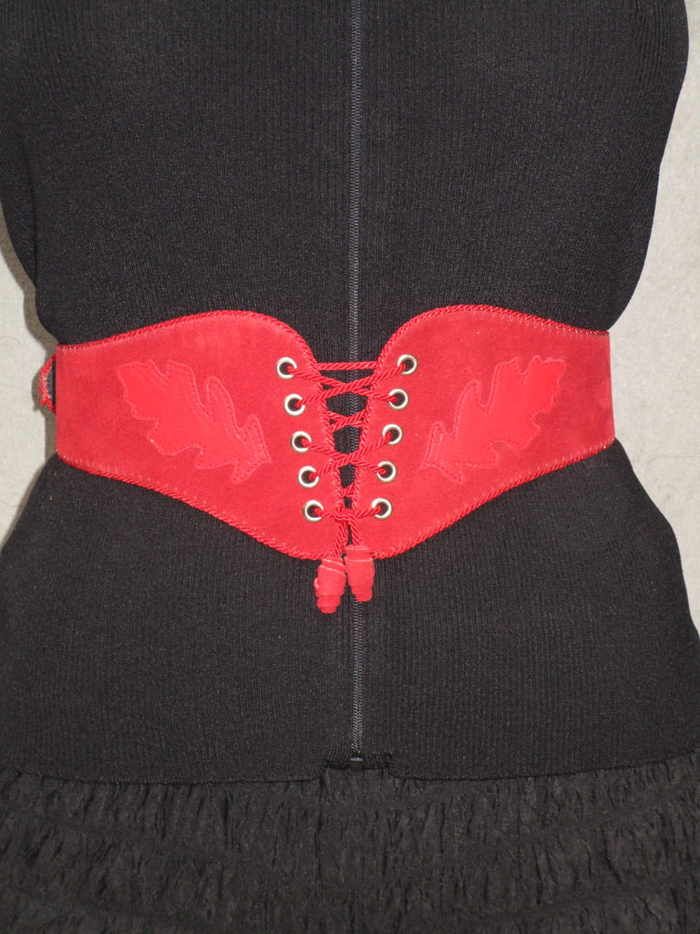 Red leather belt