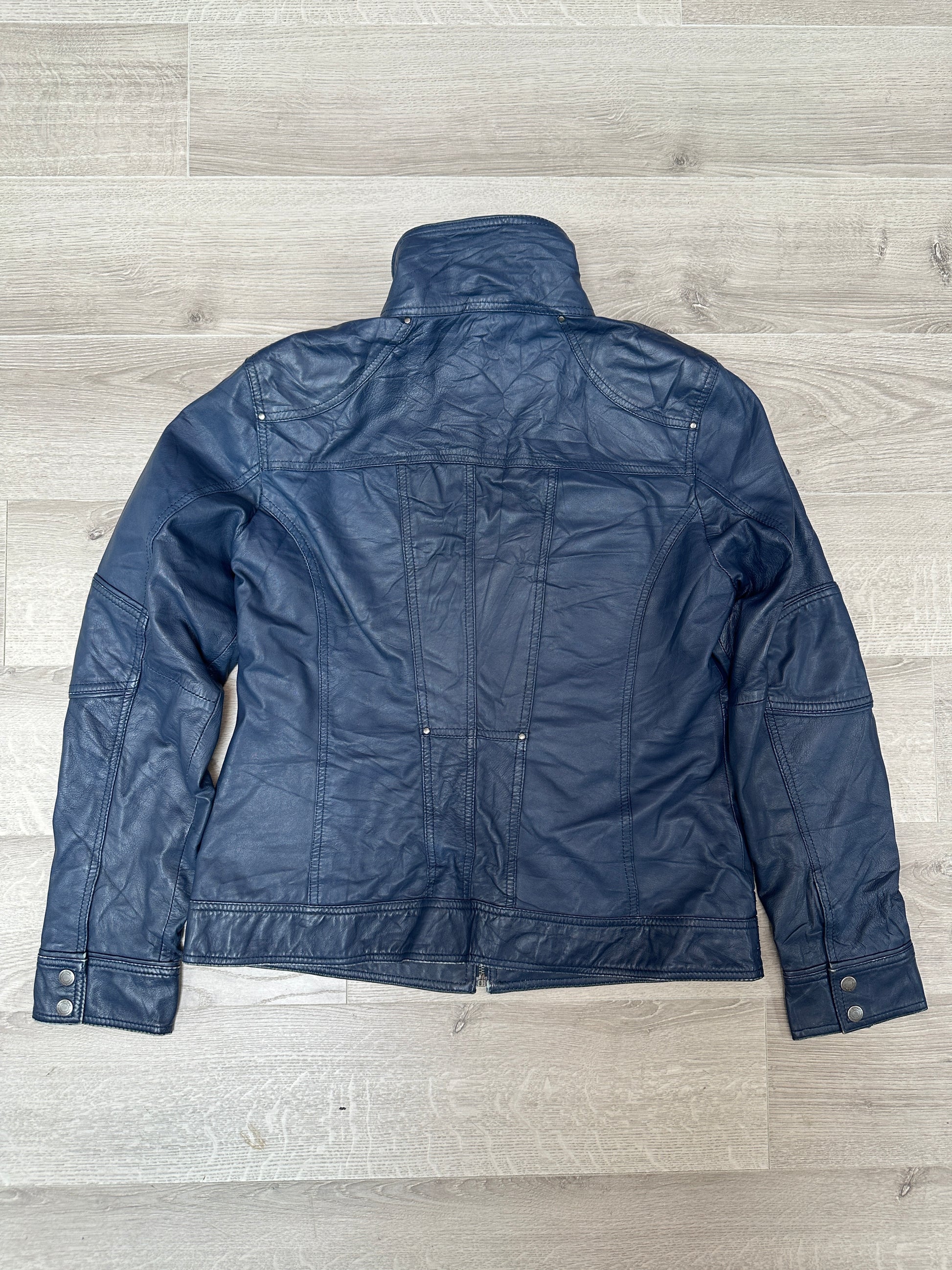 BLUE LEATHER JACKET
