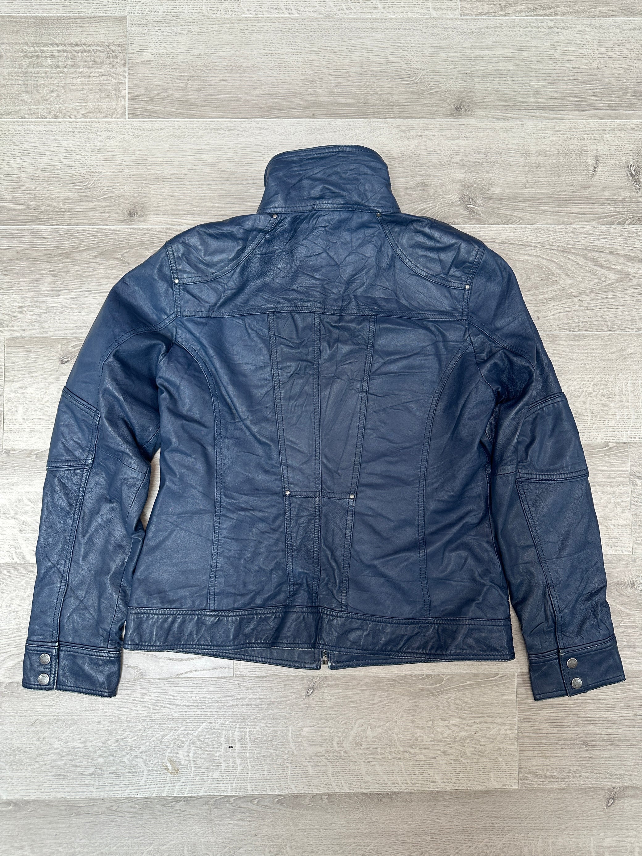 BLUE LEATHER JACKET