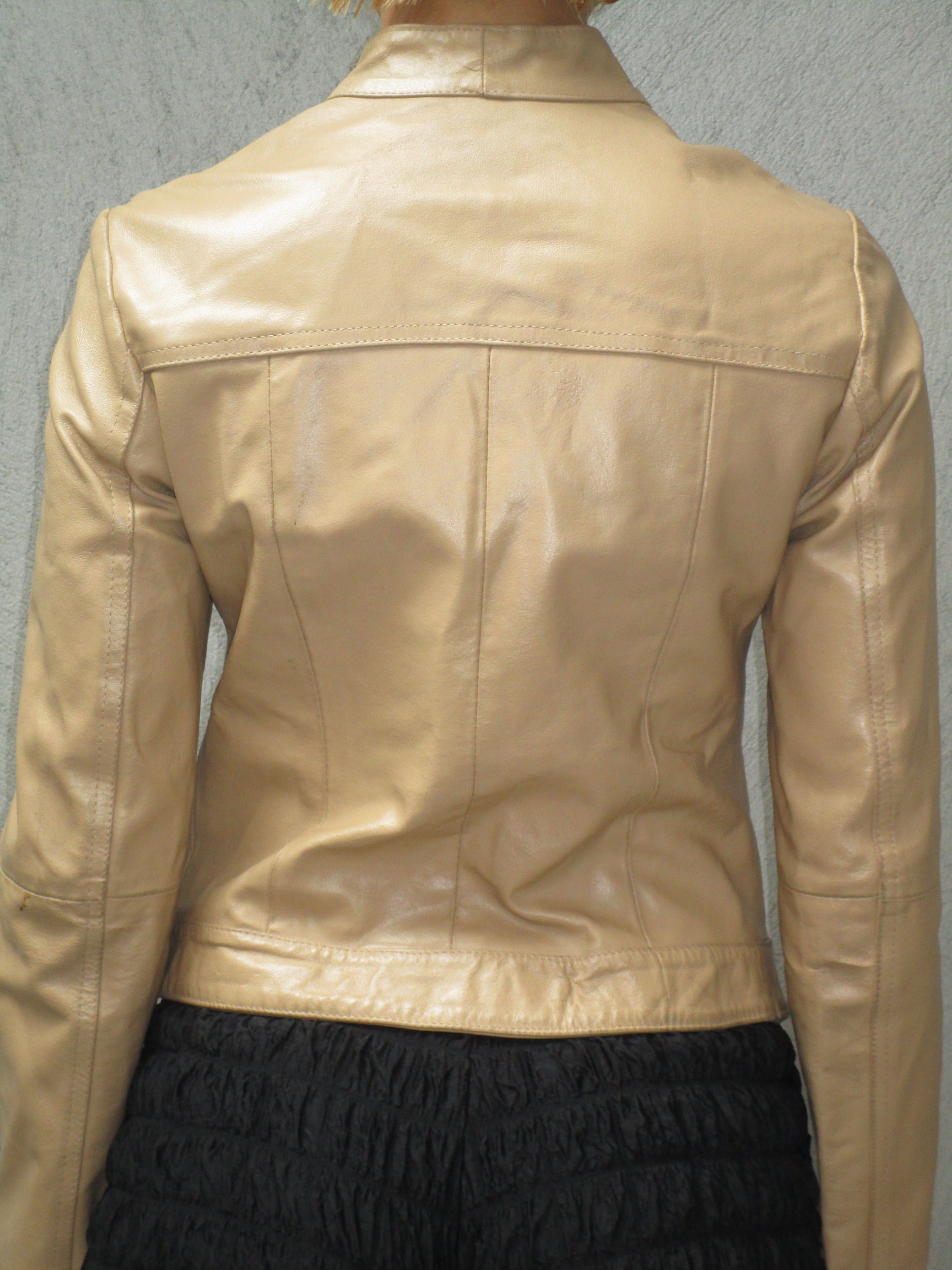 Cream leather jacket
