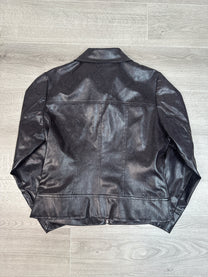 PURPLE SNAKE PRINT FAUX LEATHER JACKET