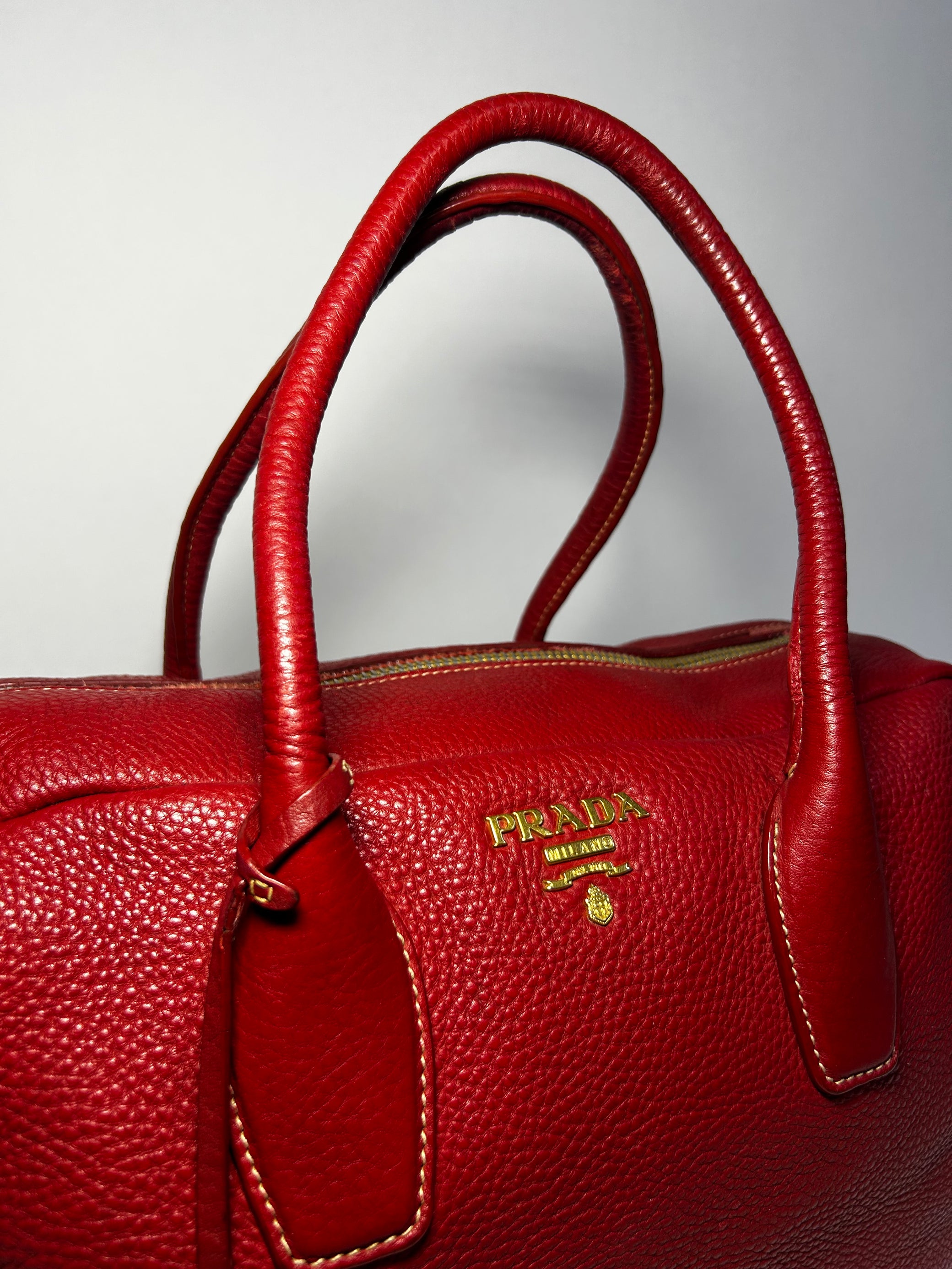 PRADA VITELLO DAINO LEATHER BAULETTO