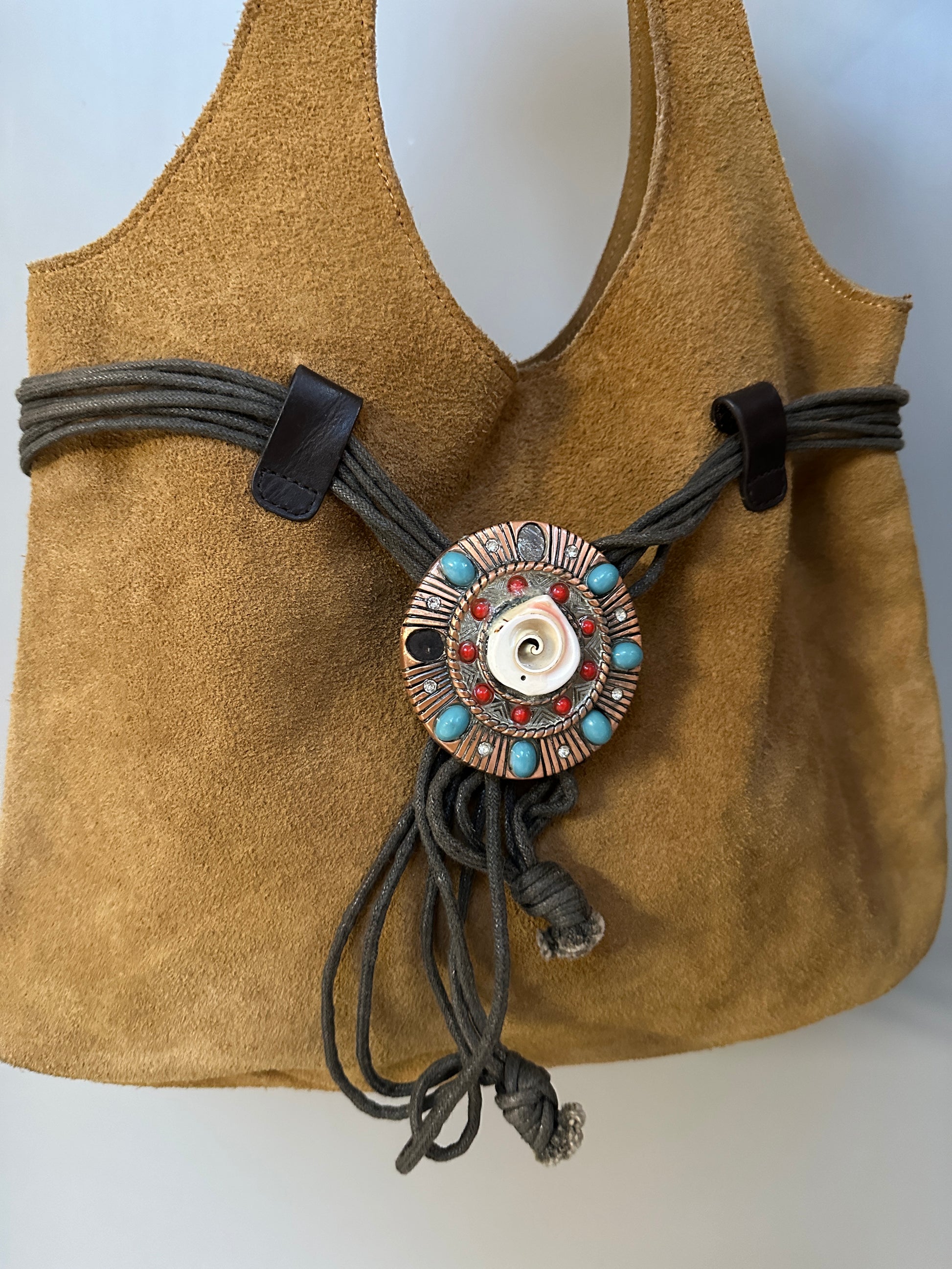 BROWN SUEDE LEATHER BAG
