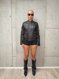 Black leather jacket