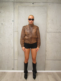 Brown leather jacket