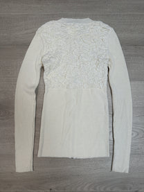 WHITE SIP UP SWEATER