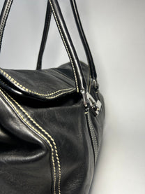 PRADA LEATHER FLAP SHOULDER BAG