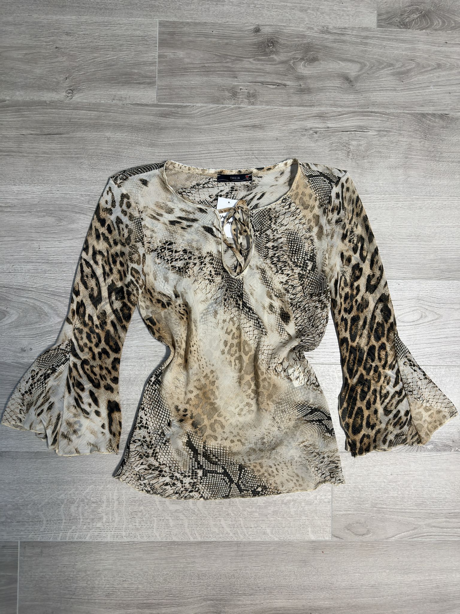 ANIMAL PRINTED MESH SHIRT