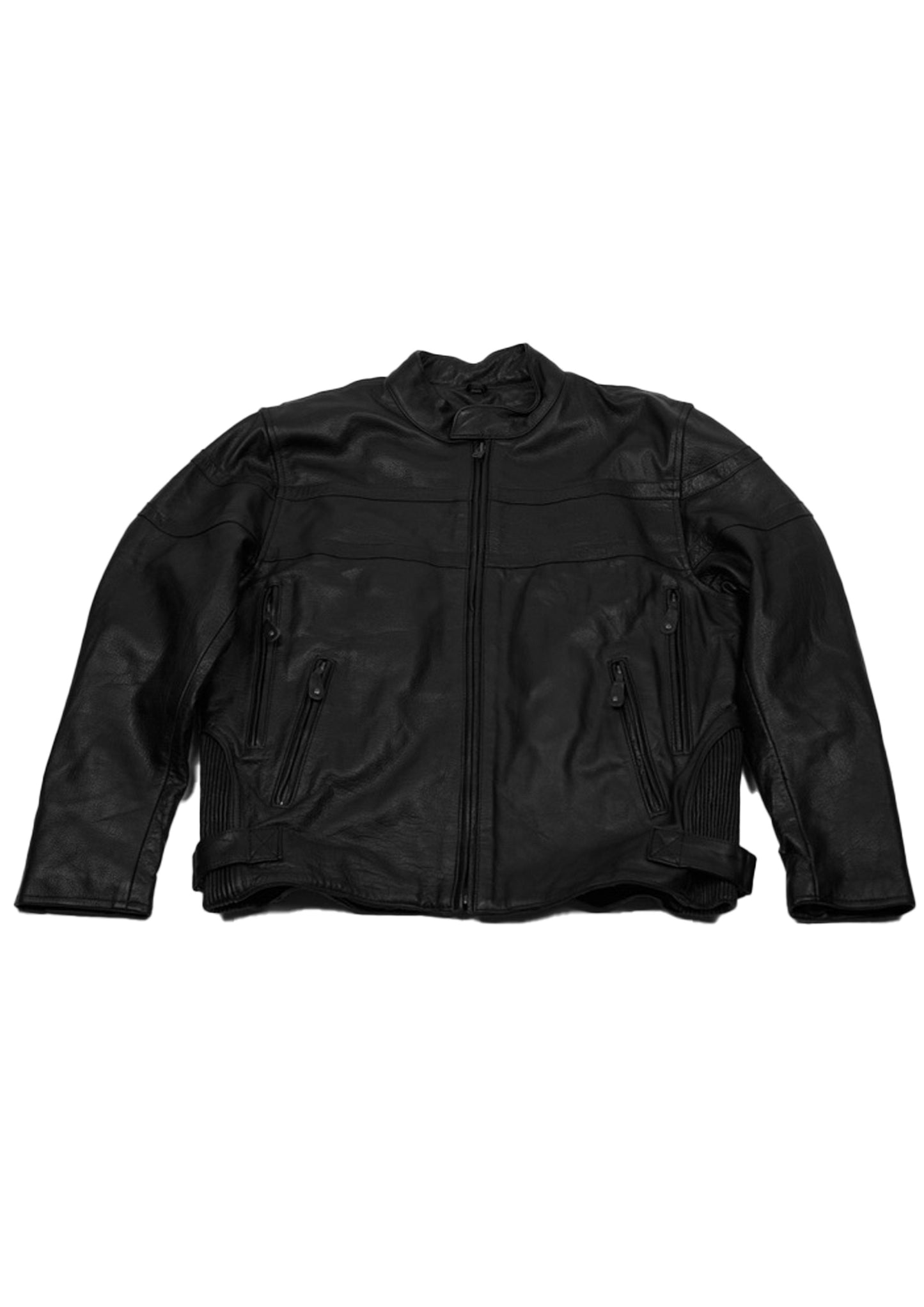 BLACK LEATHER RACER JACKET