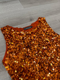 ORANGE SEQUIN TOP