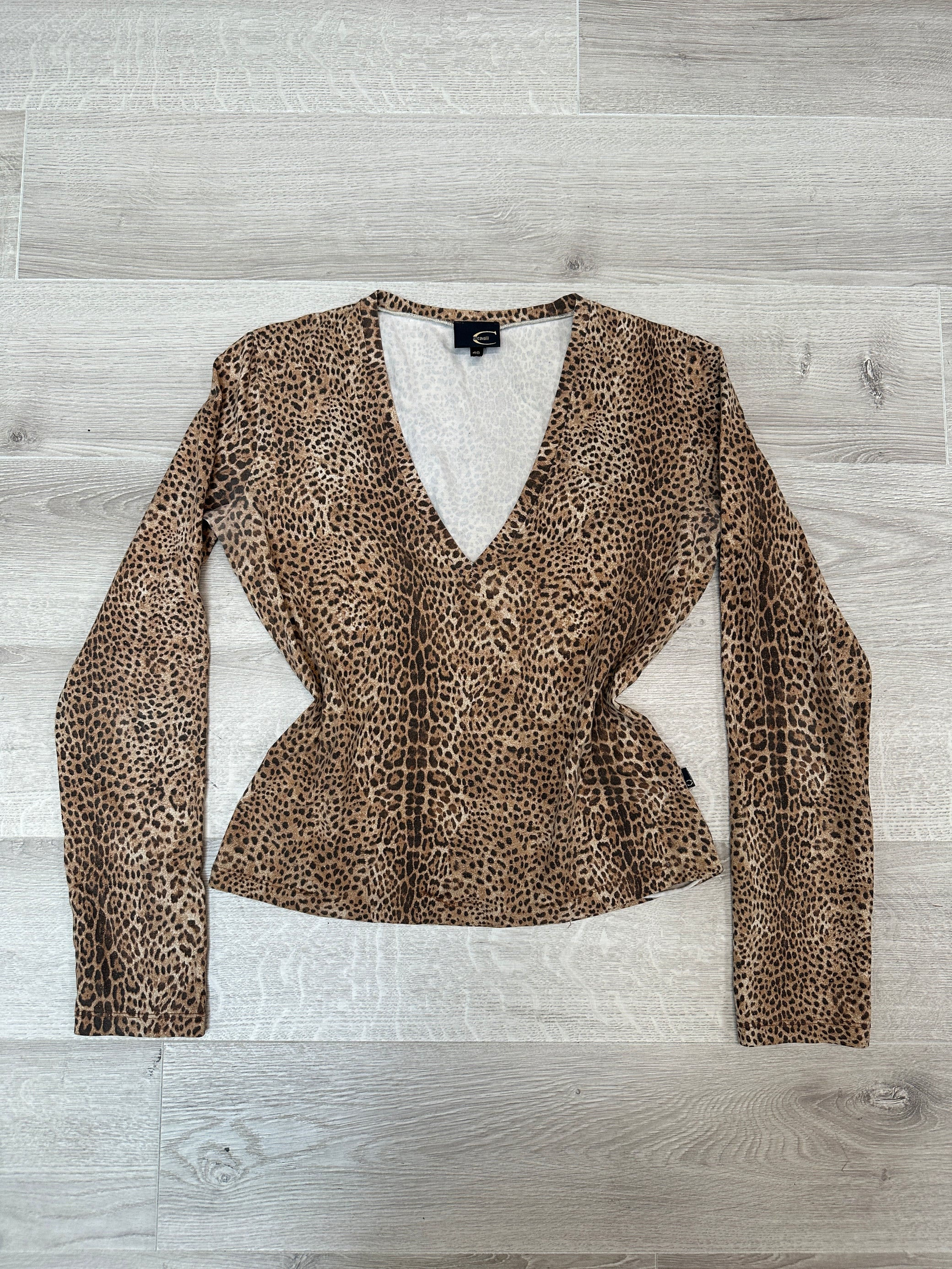 JUST CAVALLI LEOPARD LONG-SLEEVE TOP