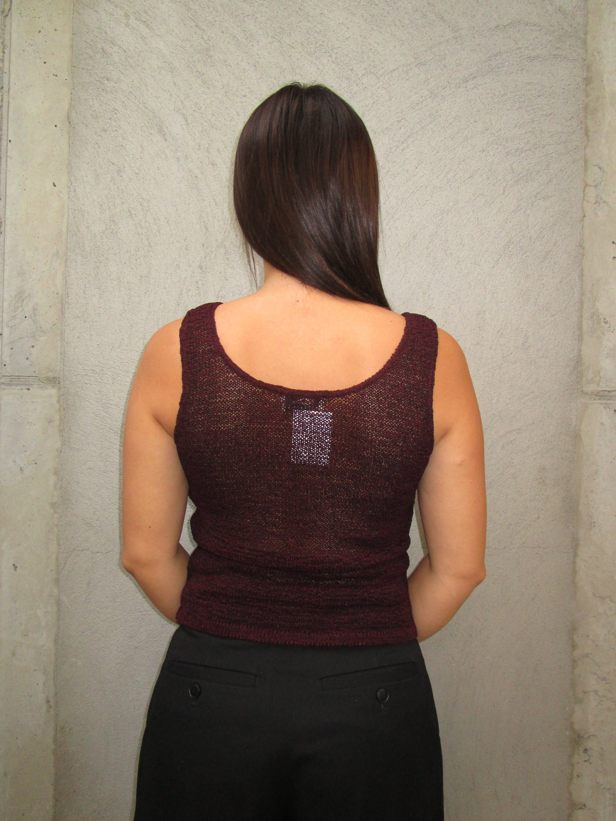 BURGUNDY CROCHET TOP