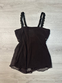 BROWN TOP WITH SEQUINS