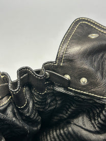 PRADA LEATHER FLAP SHOULDER BAG