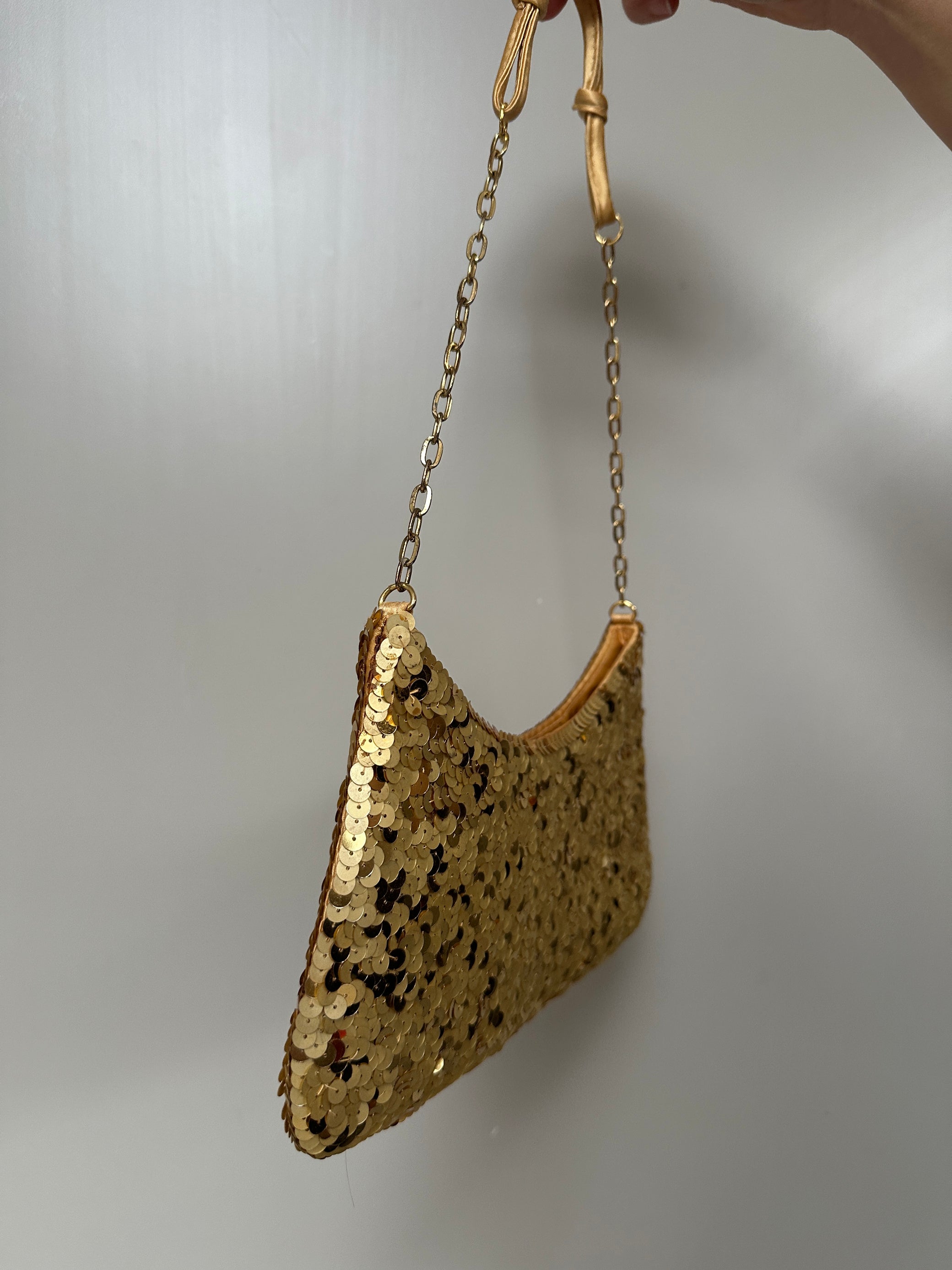 GOLD SEQUIN SMALL BAG