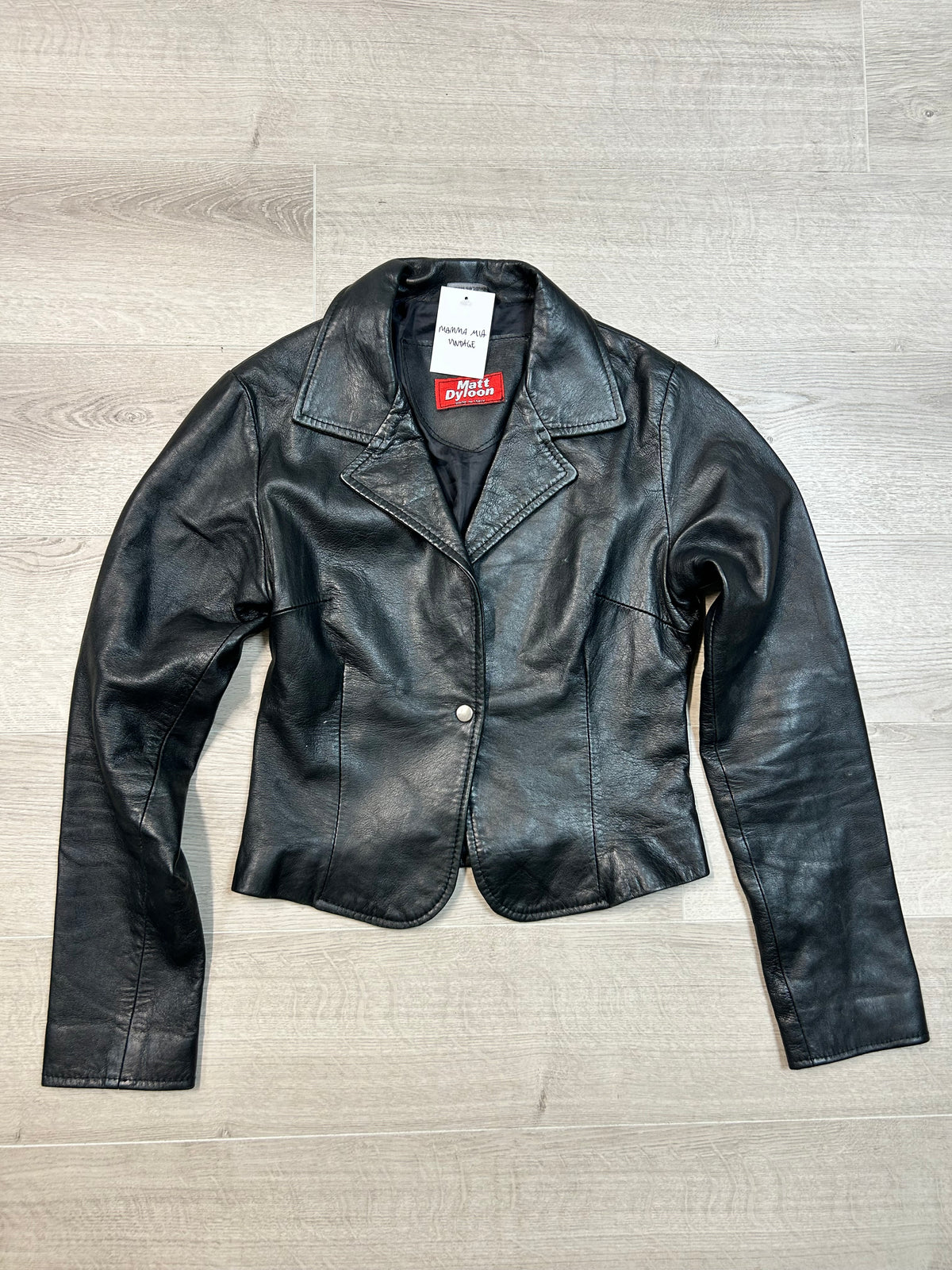 BLACK LEATHER BLAZER