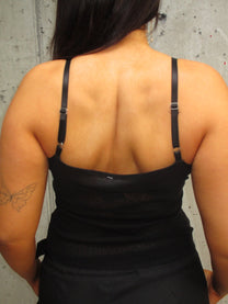 BLACK LACE AND MESH TOP